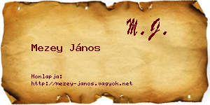 Mezey János névjegykártya