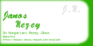 janos mezey business card