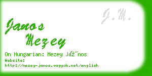 janos mezey business card